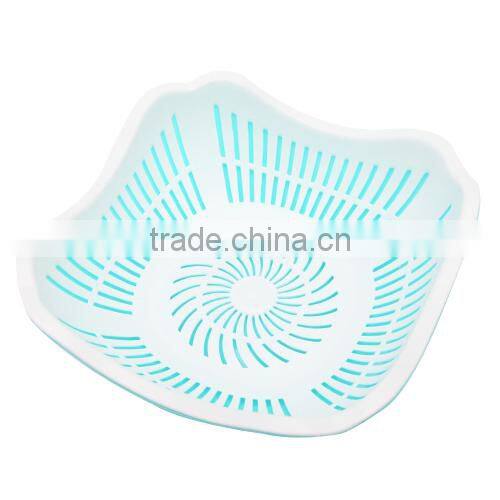 square double-layer draining fruit basket--blue