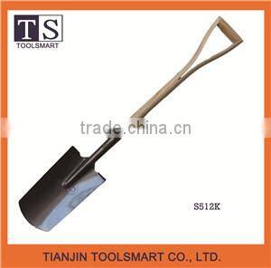 farming digging steel square shovel with wooden handle