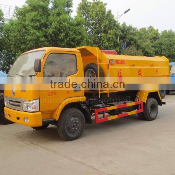 95 hp DONGFENG 4*2 Small Size Garbage Truck 5 m3