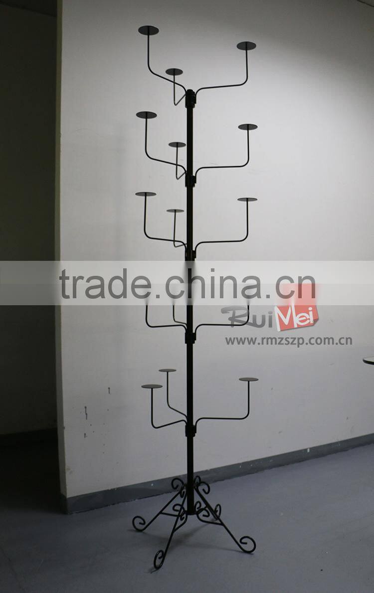 Floor standing multi-level removable hat display stand