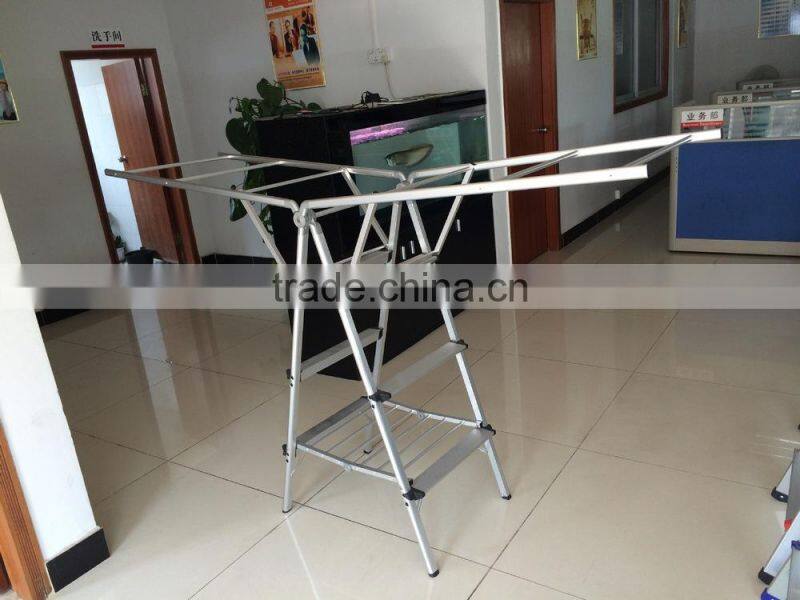 Vivinature aluminum multipurpose clothe rack with 3 steps ladder