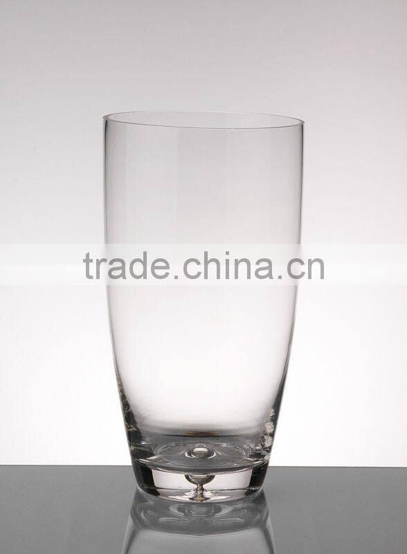 cheap clear irregular glass vase,hand made clear glass vase in high quality
