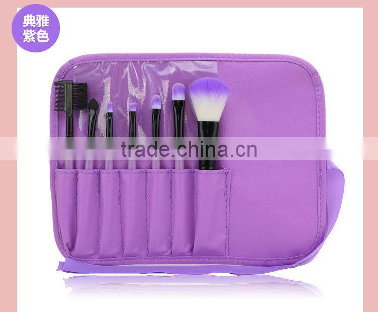 Popular Hot Selling Colorful 7 in 1 Make-Up Brush Set High Quality Comestic Brush With CROCO Bag For Brushes