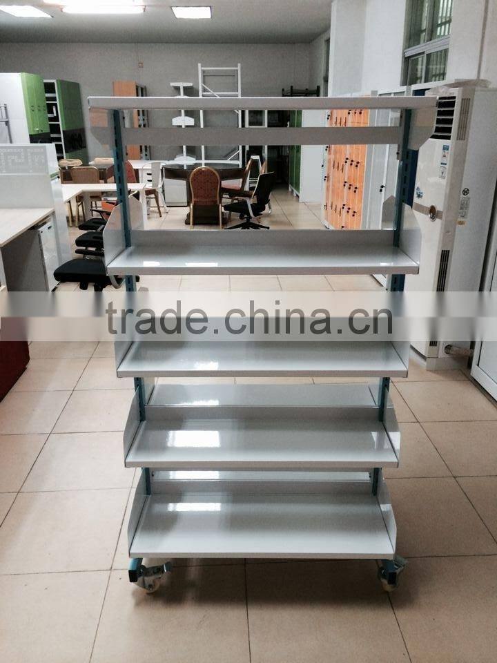 Moveable book shelves/double face steel book shelves steel library shelves,steel book shelf, metal library shelving