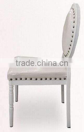 factory directsale quality white faux leather stacking wedding chair in aluminum QL-D661