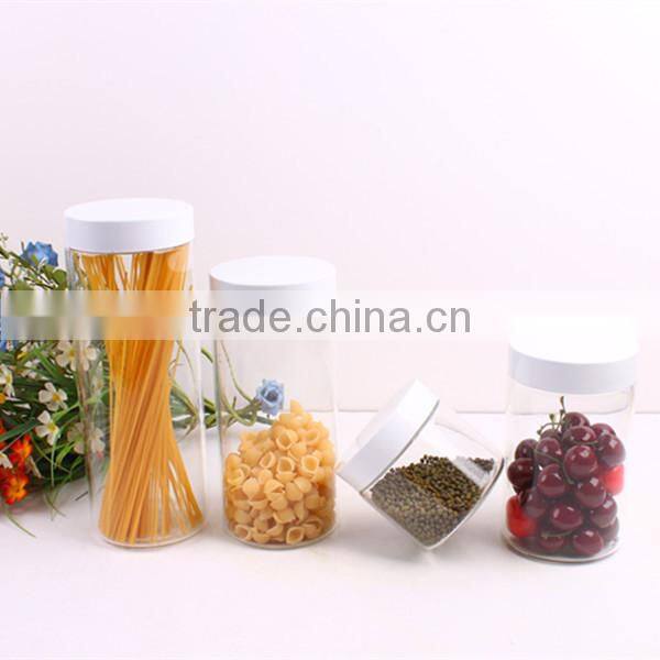 transparent borosilicate glass storage jar