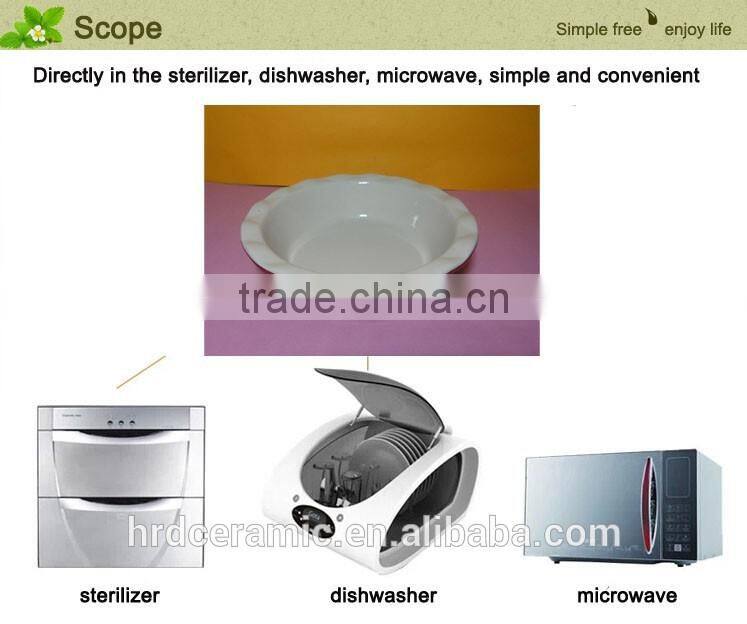 High quality wholesale red ceramic plate round pie plate