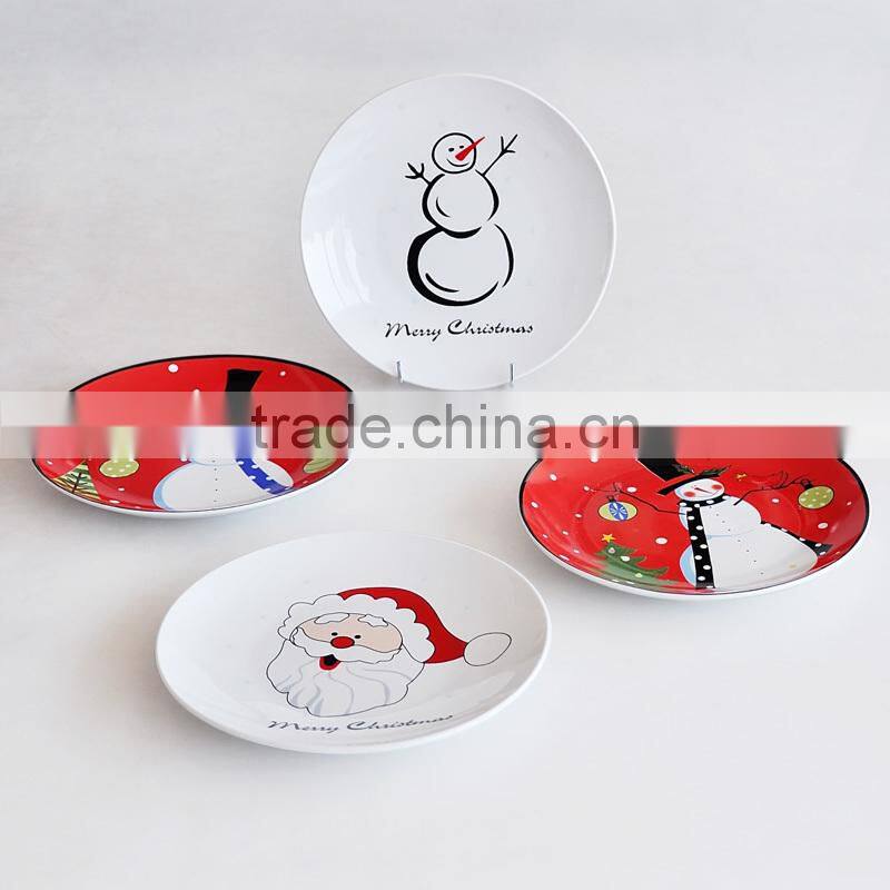 4pcs 6"porcelain desert plate set with decal