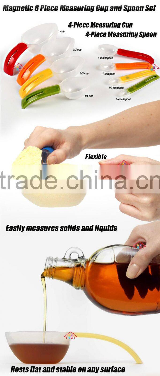 Reliable CompReliable Company Kitchen Magnetic Plastic Measuring Spoons Set of 8