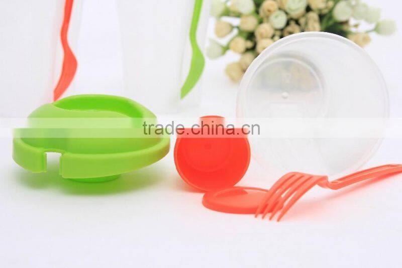 HOT SALE Plastic Salad To Go Plastic Fruit Salad Cup box With Dressing & Fork