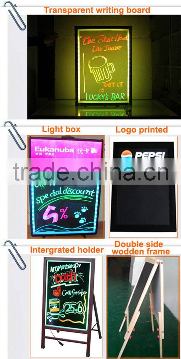 Neon glowing led menu board