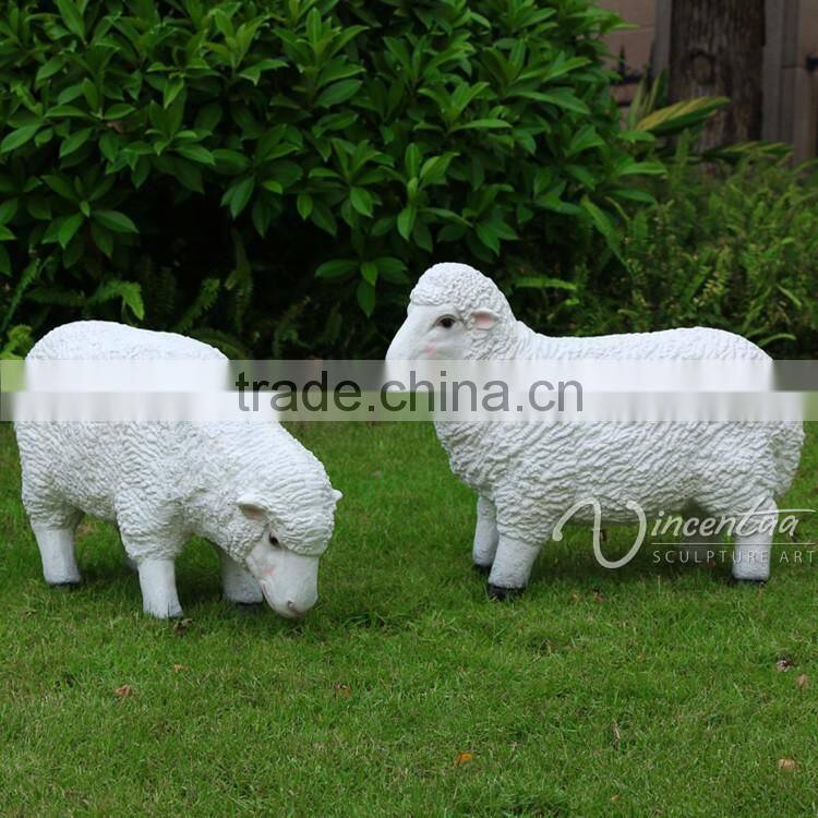 outdoor decoration fiberglass animal craft life size resin sheep statues for sale