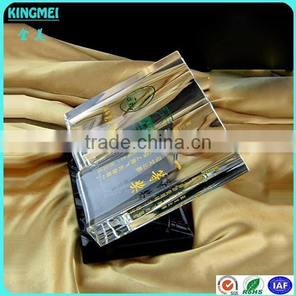 2015 Hot sale crystal glass Airplane model award for souvenir