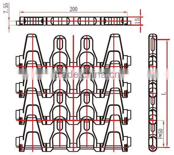 T-1100 helix elevator machine flush grid modular plastic conveyor belt