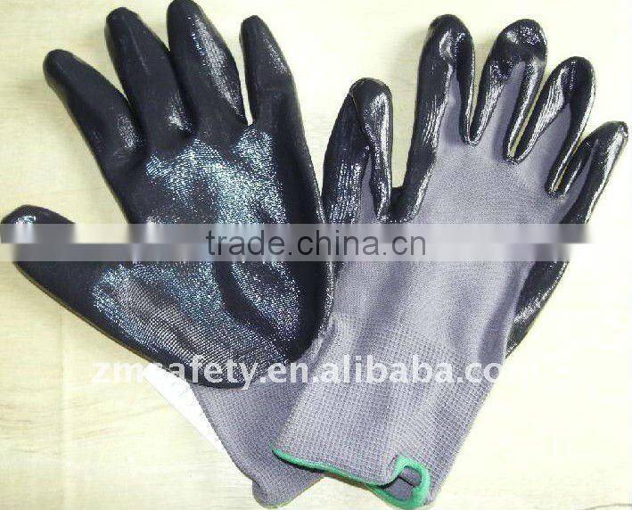 Chemical resistance nitrile gloves with palm coatedJRE32