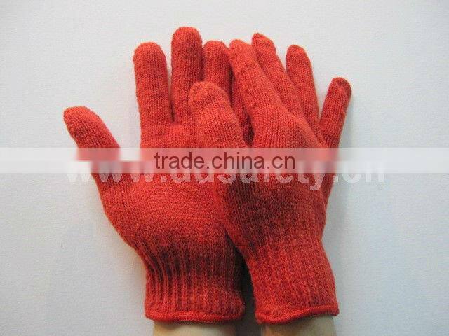 7 Gauge Red Cotton Polyester Gloves Working Gloves