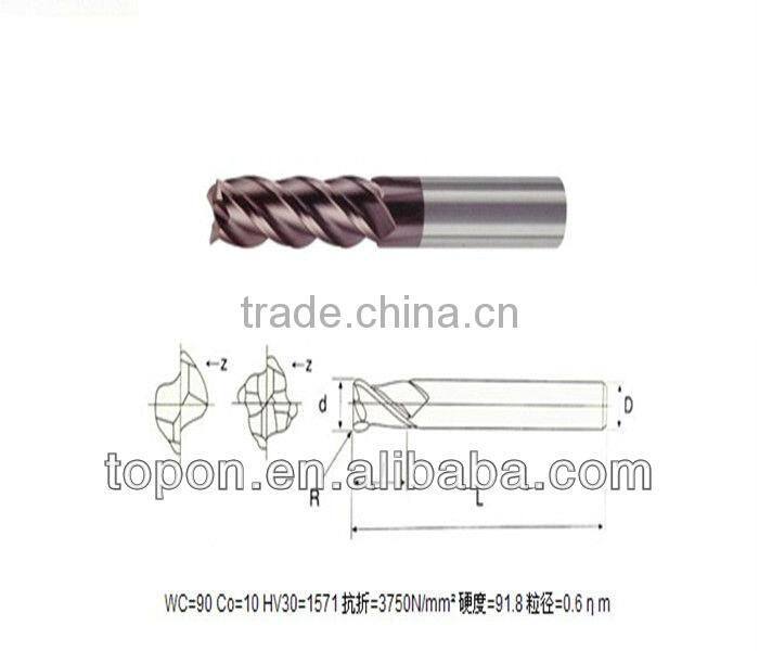corner radius end mill cutting