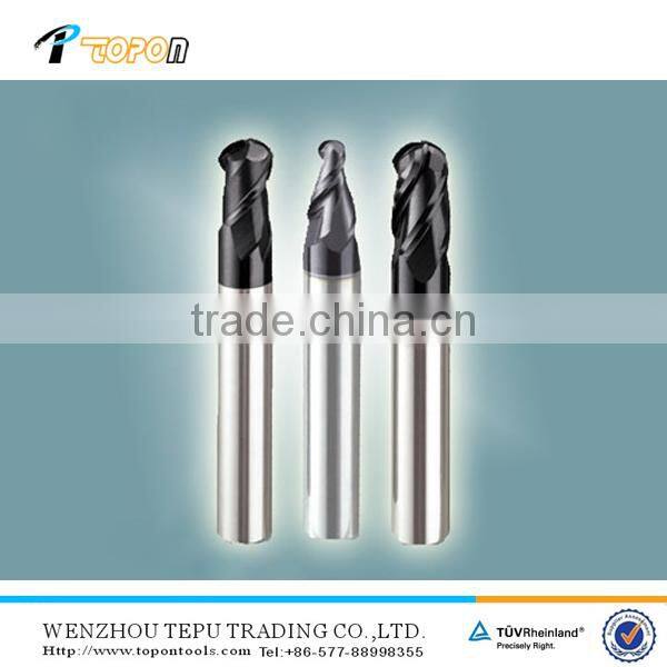 Ball nose 4 flute carbide end mill for aluminum milling
