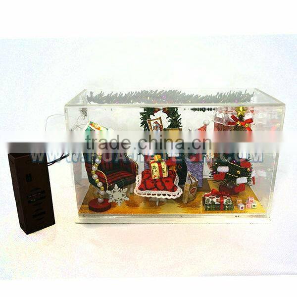 New Arrival Self-assembling Wooden Building Christmas Room HJ112264 3d puzzle maker