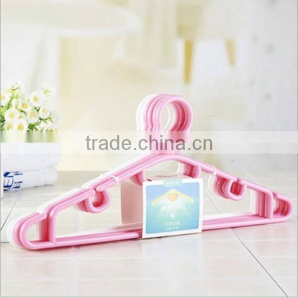 6pcs pink&white plastic hanger/manufacturer OEM 6pcs two color plastic hanger in factory price