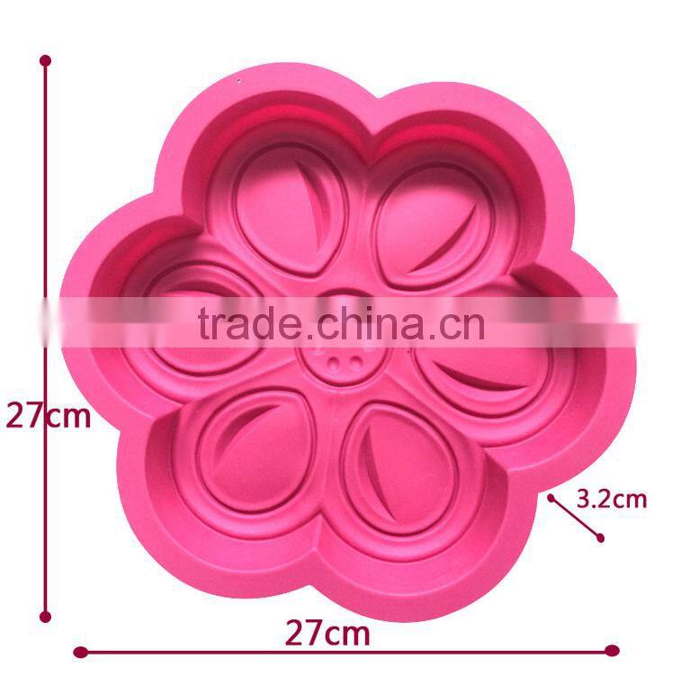 11197 fashion flower shape silicon cake mould