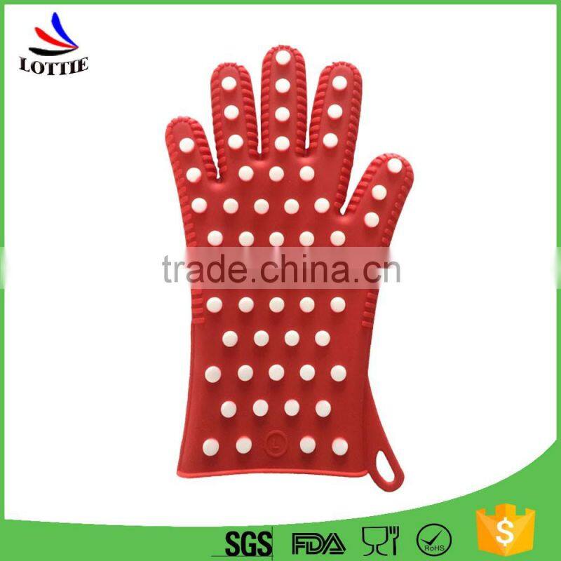 2016 Hot selling FDA grade Kitchenware Baking Silicone Oven Mitt Microwave oven gloves