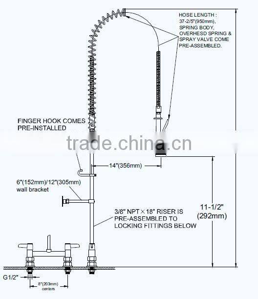 2016 Stainless Steel Die Casting Pre-Rinse Ceramic Kitchen Accessories