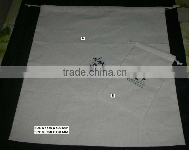 Promotional cotton pouch with drawstring