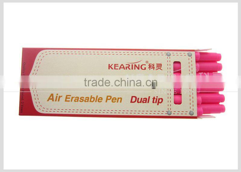 Kearing Dual tipped Pink color tailor erasable marker in 1mm tip +0.5mm tip 2 years shelf life time self vainishing #AP1005