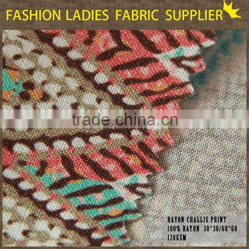high quality whosale rayon custom printed fabric