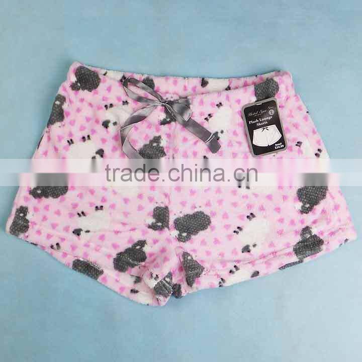 In- stock items outlet garment Coral Fleece shorts pyjamas shorts stocklots,141104j