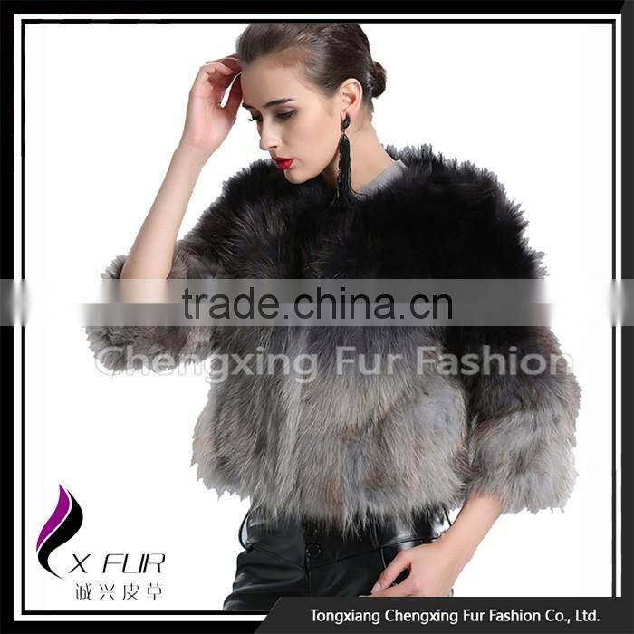 CX-G-A-01B High Fashion Professional Fur Raccoon Fur Coat And Jacket