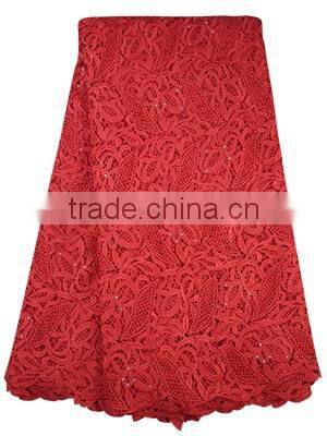 Royal Blue Chemical China Embroidery Lace Fabric Beaded Guipure Lace Cupion Lace CP0011