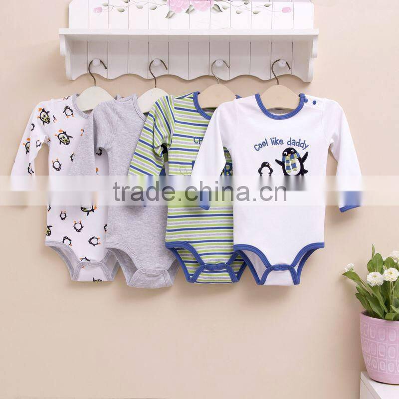 2013 Autumn baby clothes 100% cotton long bodysuit 4in1 gift box girl