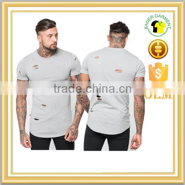 Slim Fit Straight Cut Knee Ripped Acid Wash Jeans Trousers for Men