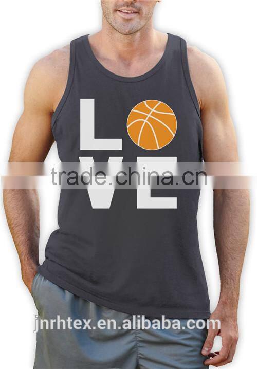 Mens 95% polyester 5% spandex printing sport tank top