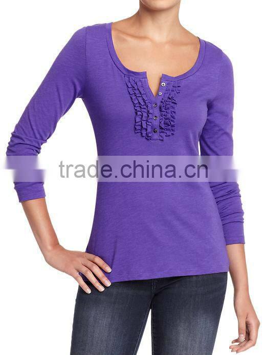 WOMEN RUFFLED T SHIRT