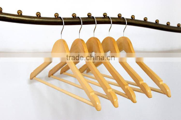 Lovely normal solid wooden hanger wood bottom pants hanger low-price wooden shirts hanger