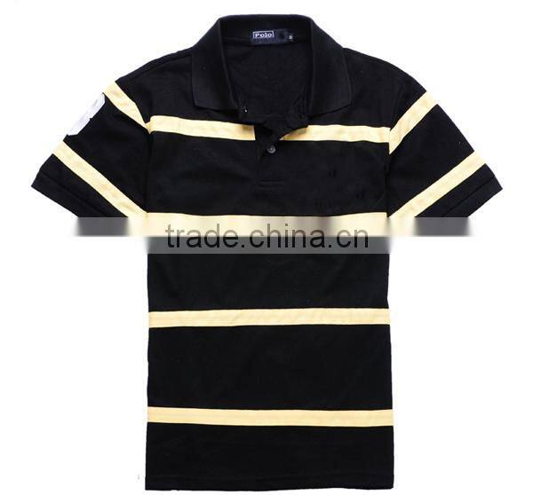 cheap custom printed black and yellow polo shirts factory
