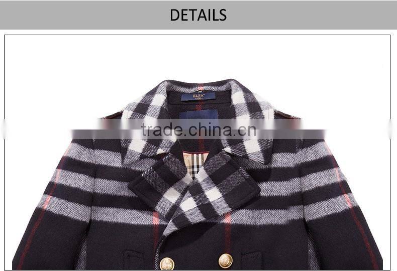 ELPA handsome kids coat rabbit hair fur collar winter warm wool overcoat