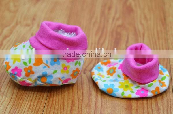 Floral soft cotton baby girls' booties