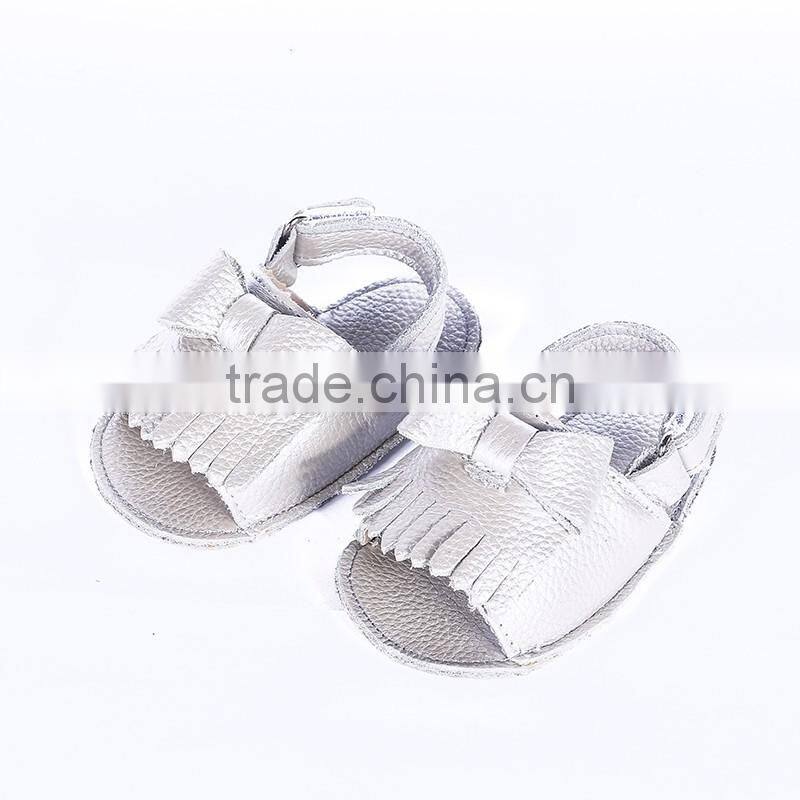 New design fringed genuine leather baby sandals, baby fringed sandals