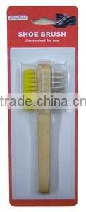high quality PVC Hair wooden shoe brush shoe clean tool