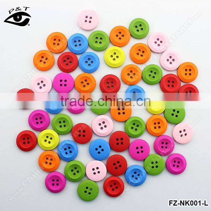18MM Round Buttons 4-HOLES Wood Buttons For Clothing Craft Decorations