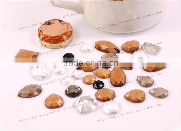 Glass beads flat back mirror rhinestones