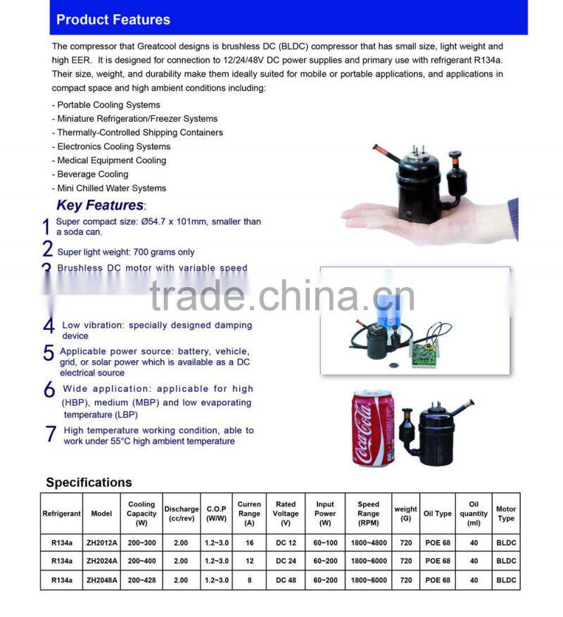 Refrigerator compressor mini compressor R134A