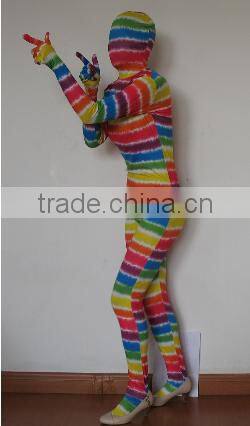 wholesale adult and kids lycra spandex rainbow zentai costume