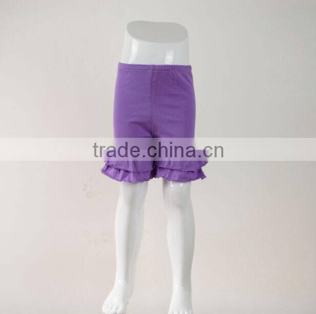 Hot sale Trousers Ruffle Leggings Wholesale girls cotton outfit! Baby clothing shorts triple ruffle pant Capri shorts pants