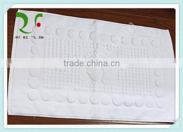White jarquard hotel cotton floor bath mat wholesale