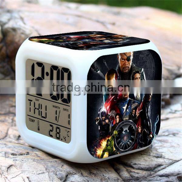 The Avenger Digital alarm clock LED clocks colorful change alarm clocks for children